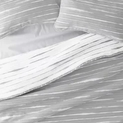 Kirklands Home Quilts|Gray Linear Reversible 3-pc. Queen Quilt Set