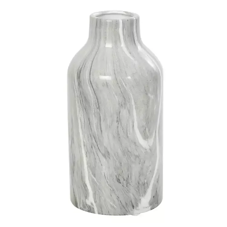Outlet Marble Finish Ceramic Vases, Set of 3 Vases