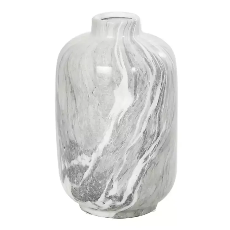 Outlet Marble Finish Ceramic Vases, Set of 3 Vases