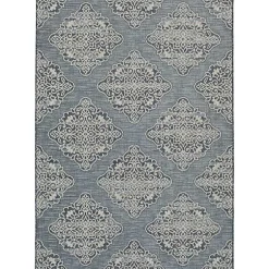 Kirklands Home Outdoor Rugs|Medallion Devora Indoor/Outdoor Area Rug, 7x9 Gray