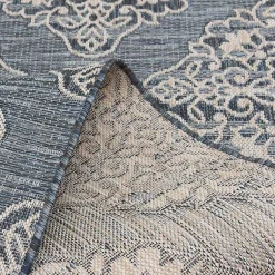 Kirklands Home Outdoor Rugs|Medallion Devora Indoor/Outdoor Area Rug, 7x9 Gray