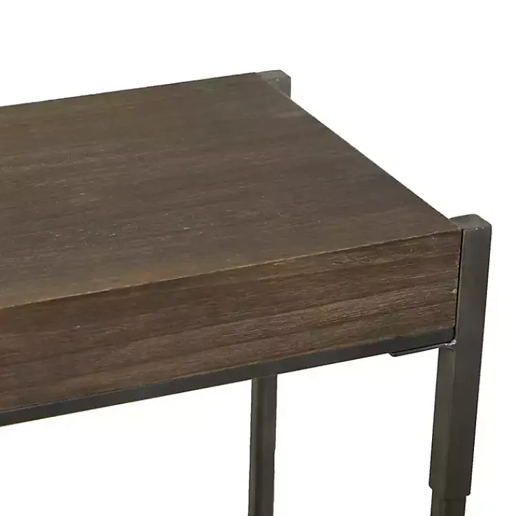 Kirklands Home Console Tables|Gray Metal and Wood Console Table