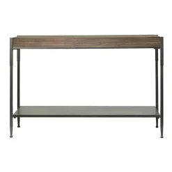 Kirklands Home Console Tables|Gray Metal and Wood Console Table