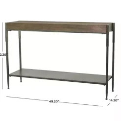Kirklands Home Console Tables|Gray Metal and Wood Console Table