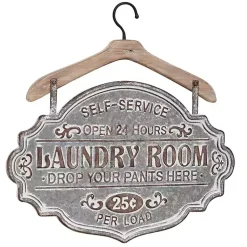 Kirklands Home Wall Quotes & Signs|Metal Laundry Room Wall Plaque Gray