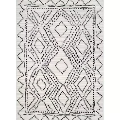 Kirklands Home Area Rugs|Gray Millie Dotted Trellis Area Rug, 9x12