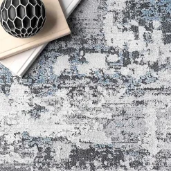 Kirklands Home Area Rugs|Gray Modern Abstract Washable Area Rug, 5x8