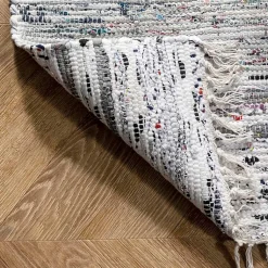 Kirklands Home Area Rugs|Gray Mottled Stripe Tassel Area Rug, 8x10