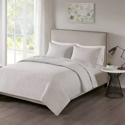 Kirklands Home Bedspreads & Coverlets|Nash 3-pc. Reversible King Coverlet Set Gray