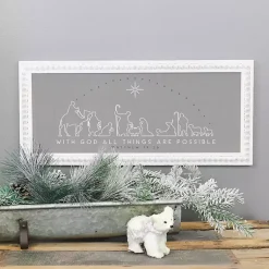 Gray Nativity Scene Wall Plaque Christmas Art & Wall Decor