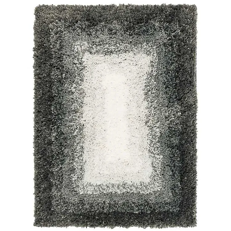 Kirklands Home Bathroom Rugs|Ombre Border Bath Mat, 2x3 Gray