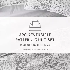 Kirklands Home Quilts|Gray Patchwork Reversible 2-pc. Twin Quilt Set