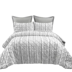 Kirklands Home Comforters|Gray Pintuck Stripe King 5-pc. Comforter Set