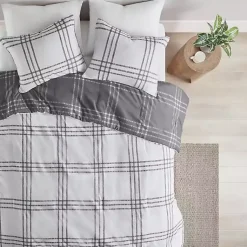Kirklands Home Comforters|Gray Plaid Dayton 3-pc. King Comforter Set