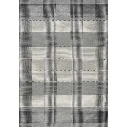 Kirklands Home Area Rugs|Plaid Emily Henderson x RugsUSA Area Rug, 3x5 Gray