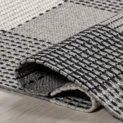 Kirklands Home Area Rugs|Plaid Emily Henderson x RugsUSA Area Rug, 5x8 Gray