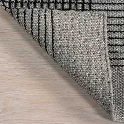 Kirklands Home Area Rugs|Plaid Emily Henderson x RugsUSA Runner, 2x8 Gray