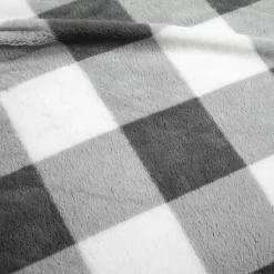 Kirklands Home Comforters|Gray Plaid Faux Fur 3-pc. Full/Queen Comforter Set