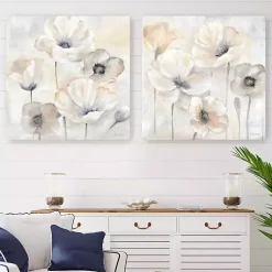 Kirklands Home Canvas Art|Poppy Garden 2-pc. Canvas Art Set, 30x30 in. Gray