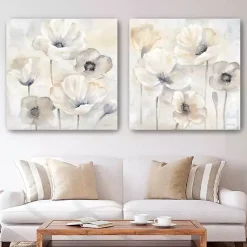 Kirklands Home Canvas Art|Poppy Garden 2-pc. Canvas Art Set, 40x40 in. Gray