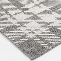 Kirklands Home Outdoor Rugs|Priya Plaid Indoor/Outdoor Area Rug, 5x7 Gray
