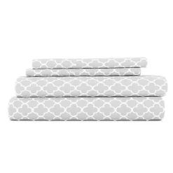 Kirklands Home Bed Sheets|Quatrefoil 4-pc. Full Sheet Set Gray