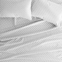 Kirklands Home Bed Sheets|Quatrefoil 4-pc. Full Sheet Set Gray