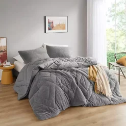 Kirklands Home Comforters|Quilted Teddy 3-pc. Full/Queen Comforter Set Gray