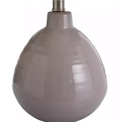 Kirklands Home Table Lamps|Gray Ribbed Ceramic Table Lamp Ivory