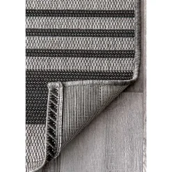 Kirklands Home Outdoor Rugs|Gray Robin Stripe Outdoor Rug, 5x8