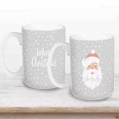Online Gray Santa Mugs, Set of 2 Christmas Dining & Entertaining