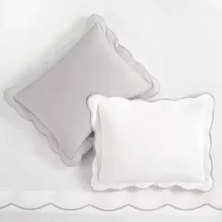 Kirklands Home Duvets|Gray Scallop Edge 3-pc. King Duvet Cover Set