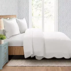 Kirklands Home Comforters|Gray Scalloped Edge 3-pc. King Comforter Set