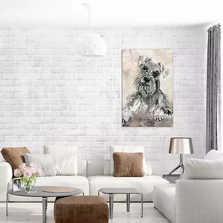 Kirklands Home Canvas Art|Schnauzer Canvas Art Print Gray