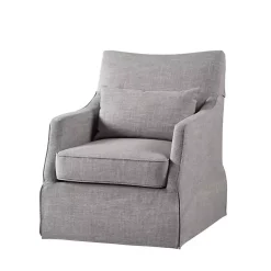 Kirklands Home Accent Chairs|Skirted Swivel Martha Stewart Accent Chair Gray