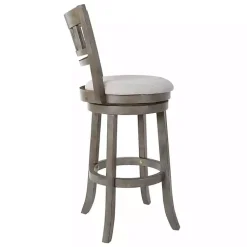 Kirklands Home Bar Stools & Counter Height Stools|Slatted Back Upholstered Swivel Bar Stool Gray