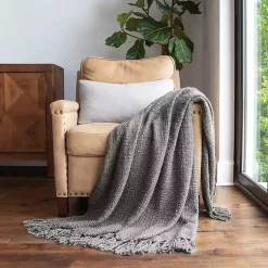 New Slubbed Yarn Throw Blankets & Throws