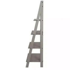 Kirklands Home Bookshelves|Gray Solid Wood Ladder Bookshelf
