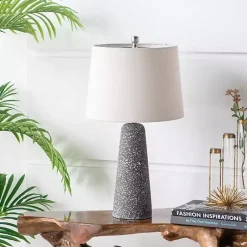 Kirklands Home Table Lamps|Gray Speckled Stone Table Lamp Tan
