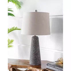 Kirklands Home Table Lamps|Gray Speckled Stone Table Lamp Tan