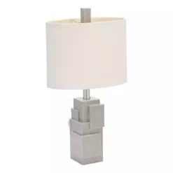 Kirklands Home Table Lamps|Gray Stacked Blocks Table Lamp Ivory