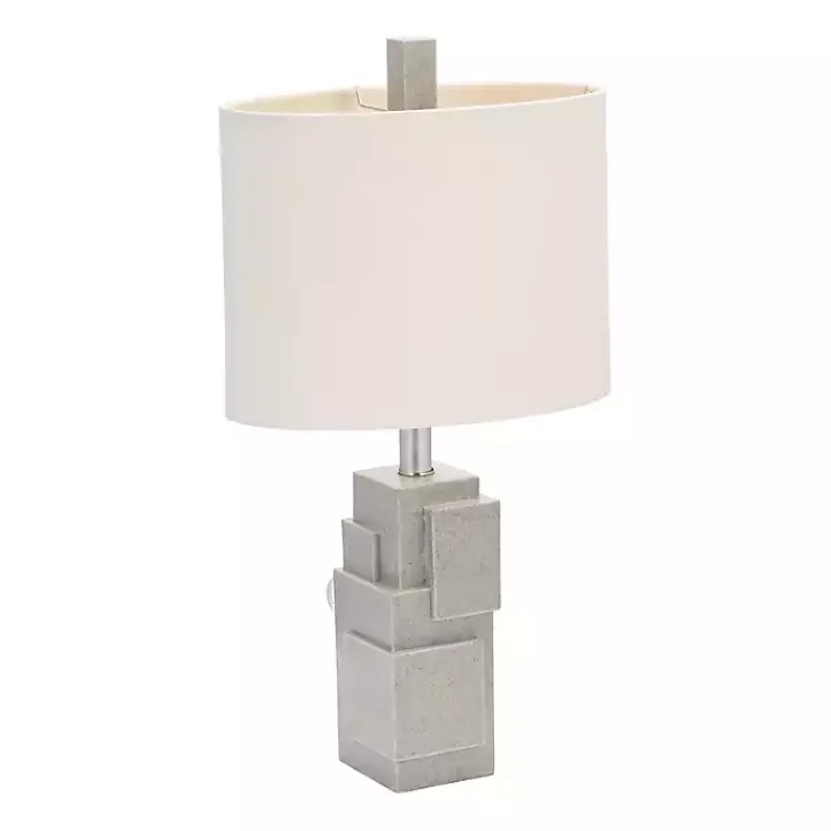 Kirklands Home Table Lamps|Gray Stacked Blocks Table Lamp Ivory