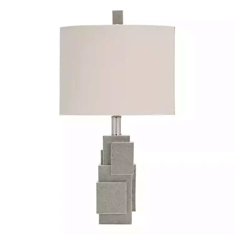 Kirklands Home Table Lamps|Gray Stacked Blocks Table Lamp Ivory