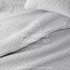 Kirklands Home Quilts|Stitched Diamond 3-pc. King Quilt Set Gray