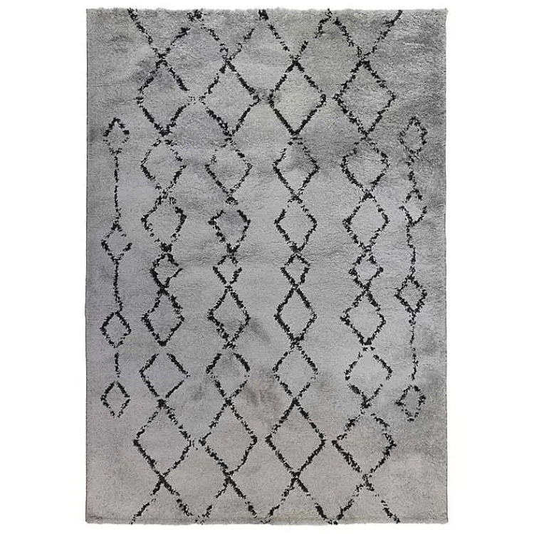 Kirklands Home Area Rugs|Striped Diamond Area Rug, 5x8 Gray