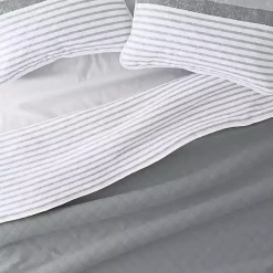 Kirklands Home Quilts|Gray Striped Reversible 2-pc. Twin Quilt Set