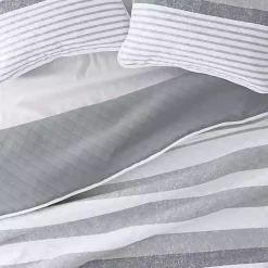 Kirklands Home Quilts|Gray Striped Reversible 3-pc. King Quilt Set