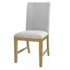 Kirklands Home Dining Chairs|Stripes Nailhead Dining Chairs, Set of 2 Gray