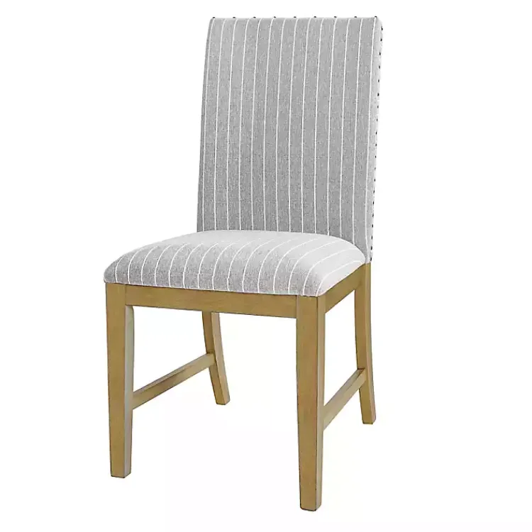 Kirklands Home Dining Chairs|Stripes Nailhead Dining Chairs, Set of 2 Gray