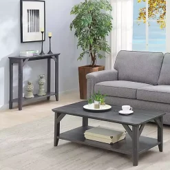 Kirklands Home Coffee Tables|Tapered Legs Rustic Coffee Table Gray